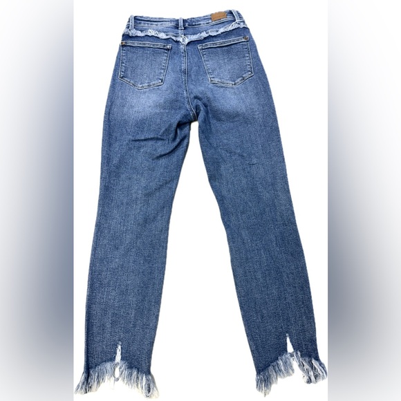 Judy Blue Slim Fit High Rise Frayed Jeans Size 5/27 - Picture 2 of 7